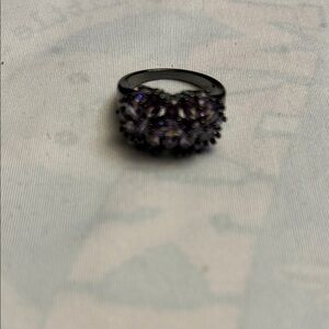 Chic Women's Black and Purple Ring